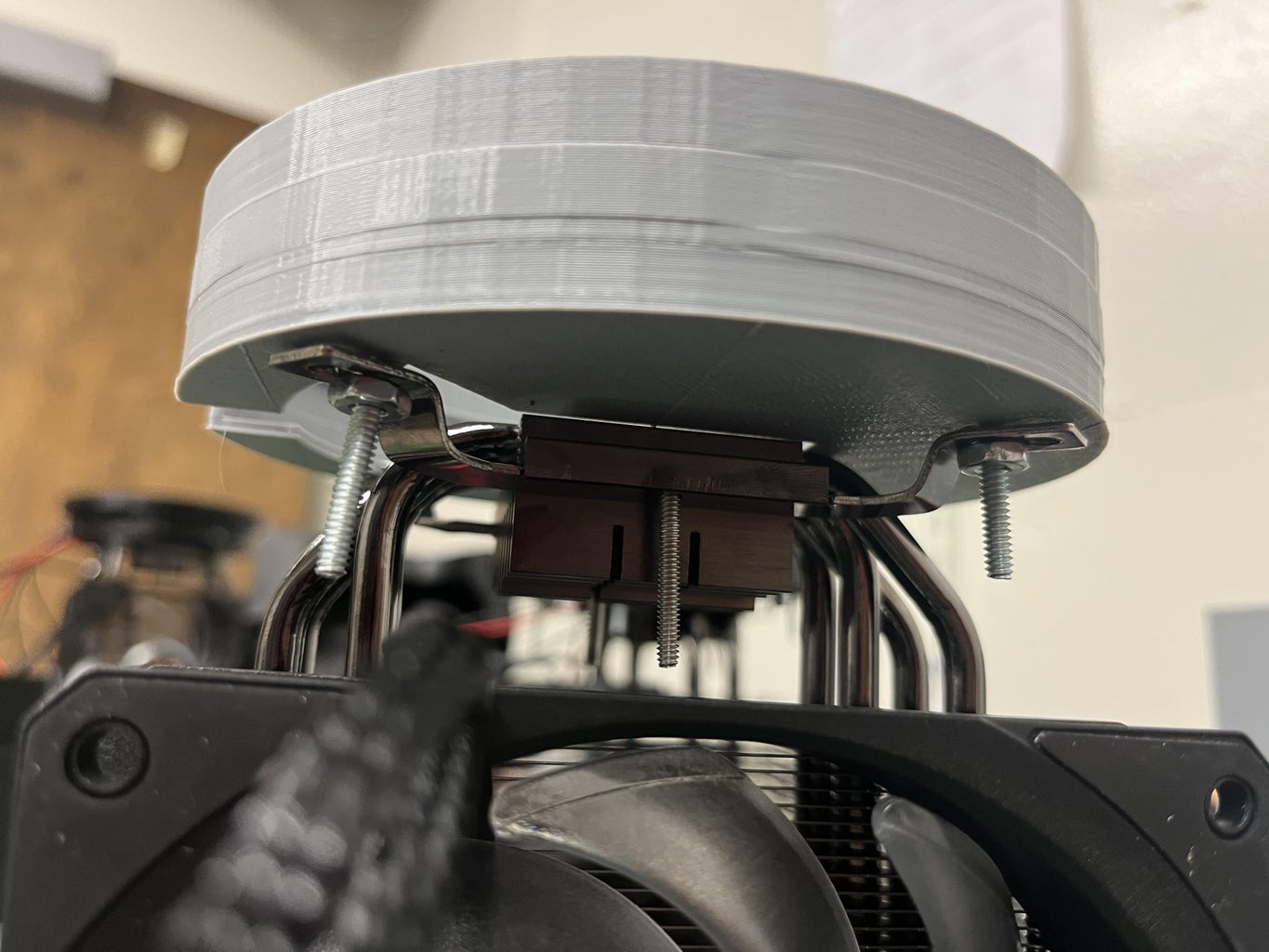 Place 3D Printed Part Onto Hyper 212 Fan