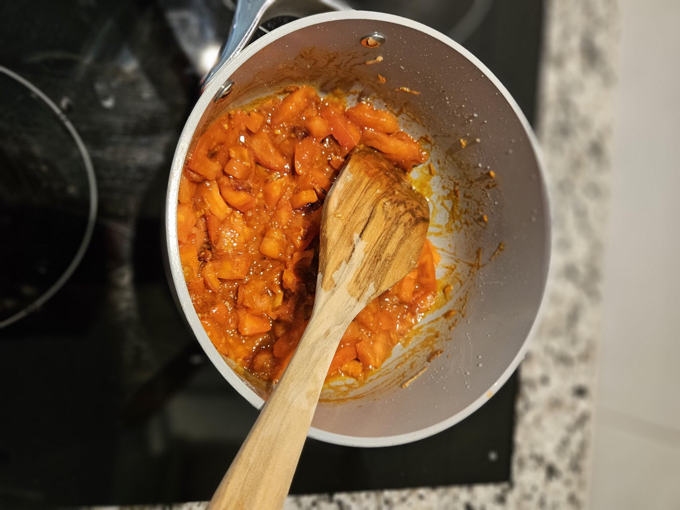 Fry Onions, Garlic, Add All the Spices and Tomatoes, Carrots, Potatoes