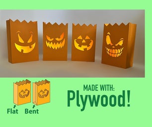 Plywood Jack-O’-Lantern Tea Light Bags (8 Faces Included)