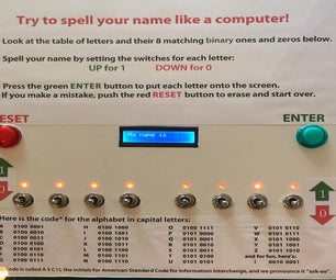 Binary Code to ASCII Letters Teaching Game