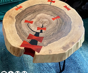 Walnut Coffee Table With Coralwood Inlays