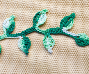 Easy Crochet Leaf Branch